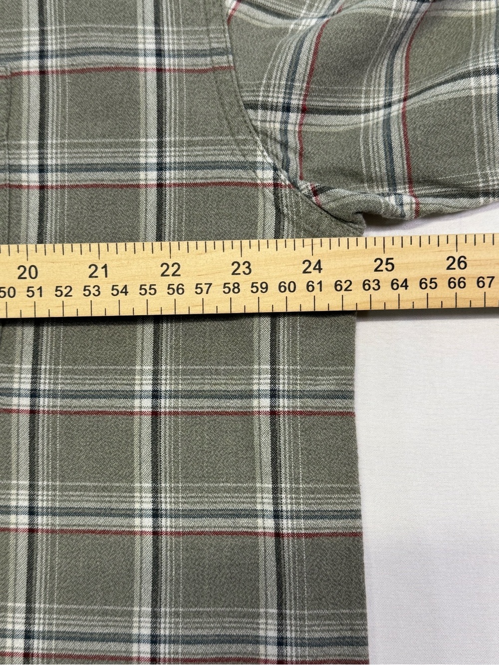 Plaid Short-Sleeve Button-Down Shirt in Olive and Gray - Picture 2 of 11